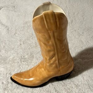 Story Teller Arts Hand Painted Ceramic Cowboy Boot Planter 10”